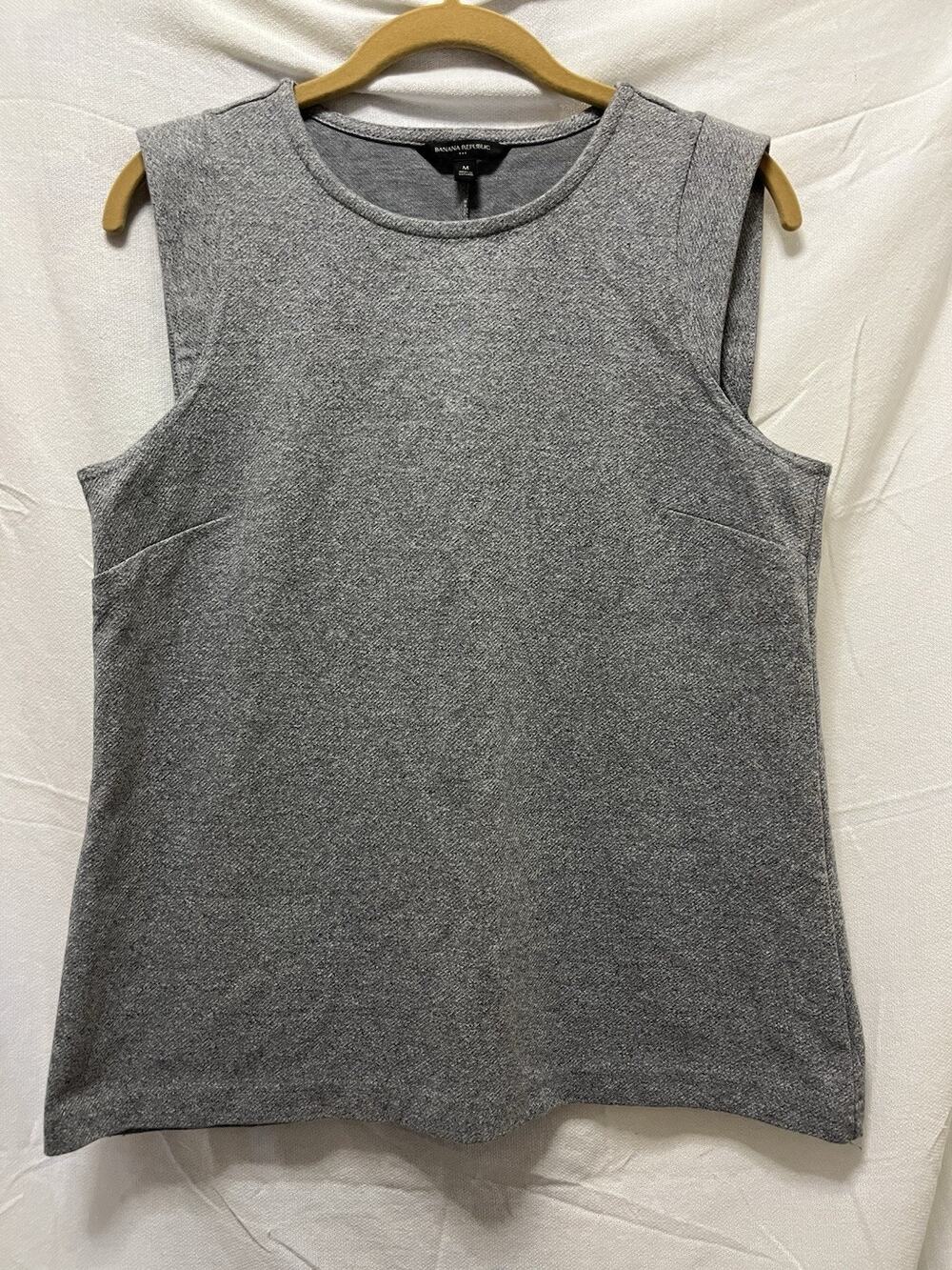 Banana Republic Tank Womens M Gray Tweed Career Office Tailored Minimalist